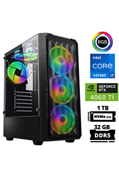XASER Delux X94 i7 14700F 32GB DDR5 Ram 1TB M.2 NVMe SSD 8GB RTX4060 Ti Masaü...