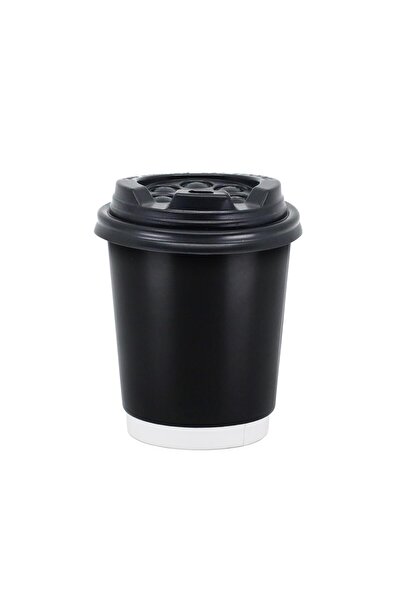 AMBALAJ PAZARI Double Wall Sıyah Karton Bardak 14 oz - 25 Adet