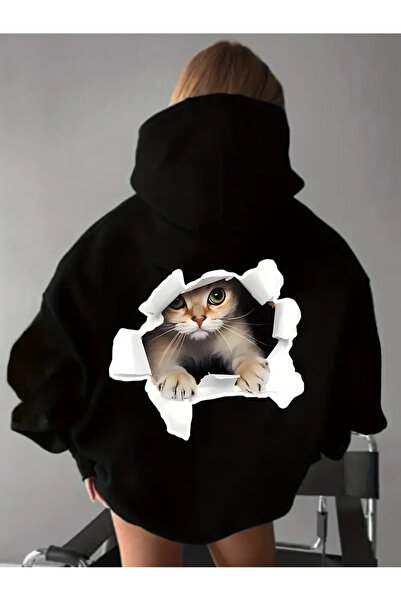 Frisson Hanorac din lână cu model de pisică FRISSON pentru femei - Gamă de mă...