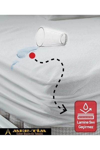 mer-tim ezberbozan ev tekstili Mer-tim Single Size Intermediate Size Fitted Elastic Liquid Proof Mattress 120x200