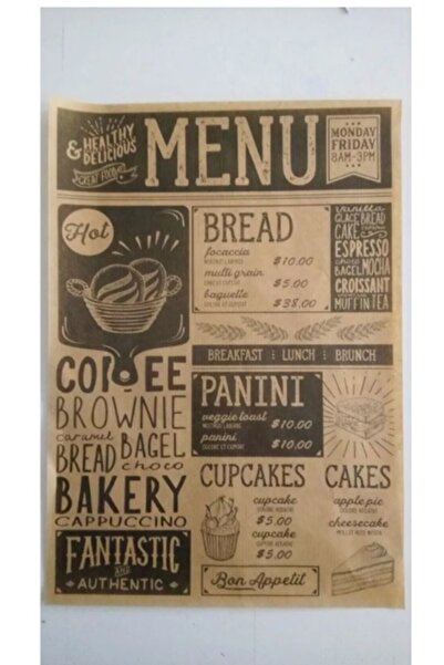 Kitchen Beauty 100 Adet Kendinden Desenli Yağlı Kağıt | 100 Adet Vintage Gazete Desen Sunum Kağıdı