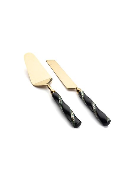 Mikasa Moor Elsa Gold 2-Piece Cake Serving Set