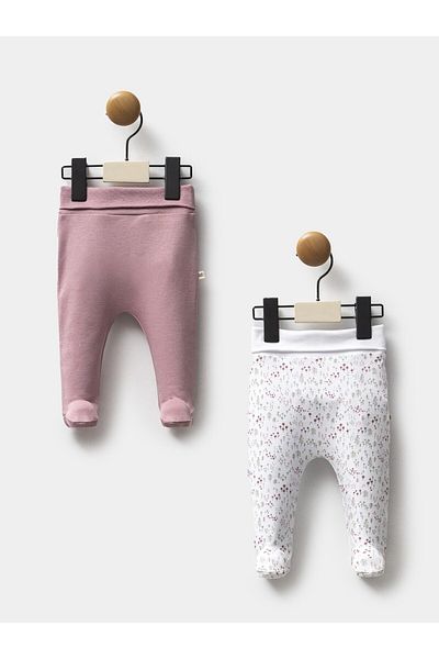 Moi Noi Baby Girl's 2-Piece Booties 100% Cotton (Rose and Boy Color)