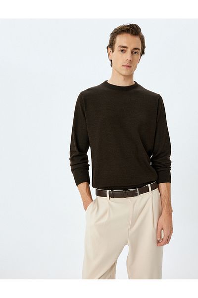Koton Crew Neck Long Sleeve Basic Knitwear Sweater