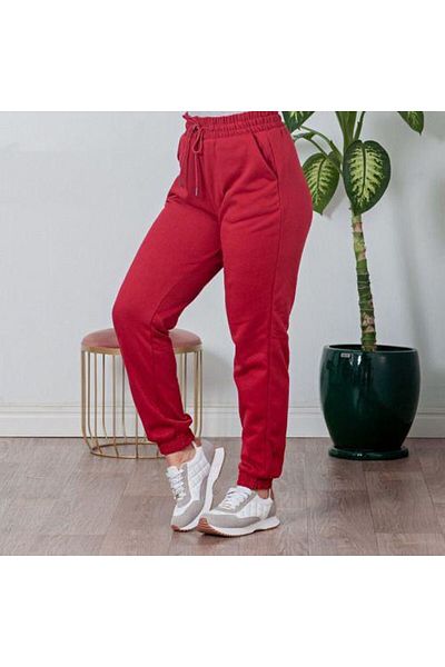 yg ydn giyim Red Jogger Raised Rubber Leg Sweatpants Women
