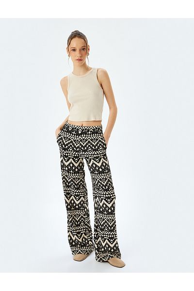 Koton Bürümcük Regular Fit Patterned Trousers Bürümcük