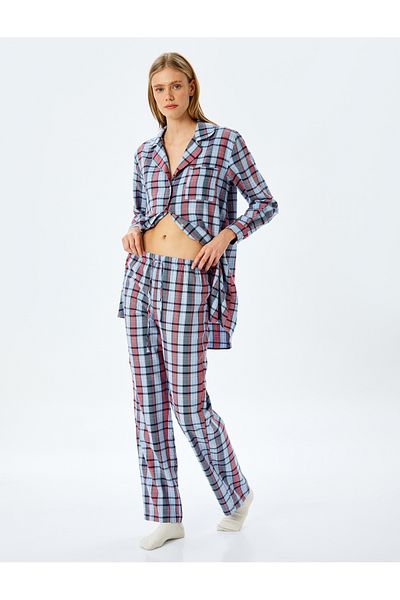 Koton Pantaloni de pijama confortabili din bumbac cu model în carouri