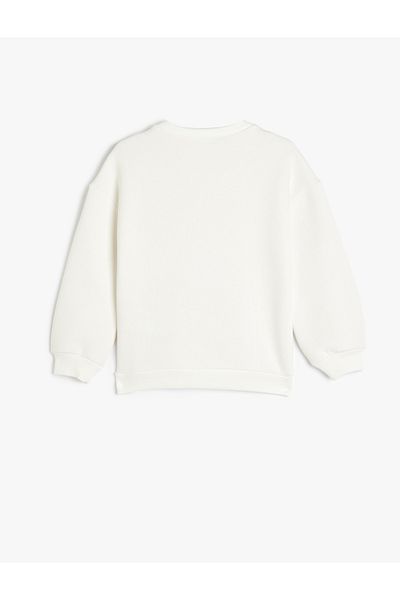 Koton Dog Printed Crew Neck Long Sleeve Raster Sweatshirt