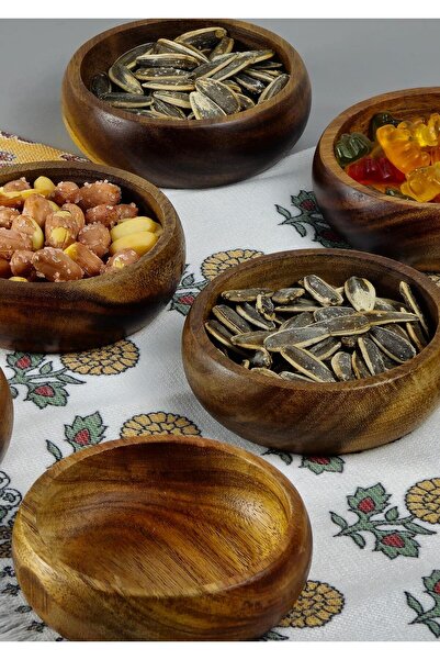 HomeTarz Acacia 6-Piece Snack Bowl Set - Turkish Delight and Candy Set - 50 ml