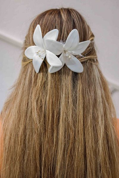 Turkuaz Accesoriu pentru păr de mireasă / Accesoriu pentru păr cu perle și strasuri pentru nuntă
