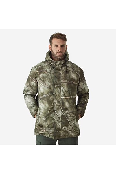 Decathlon معطف شتوي مقاوم للماء مموه للرجال - صيد ومشاهدة الطبيعة - 100