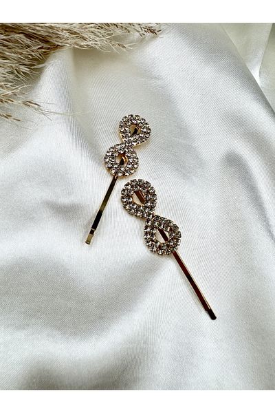 Eylülün Takısı Gold Color Stone Infinity Buckle (2 Pieces)