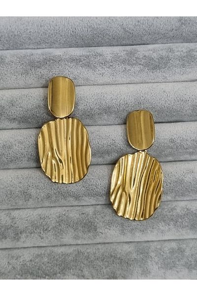 MSA TREND Steel Earring Dangle Model Gold Color Does Not Tarnish 316L Sterling Earring