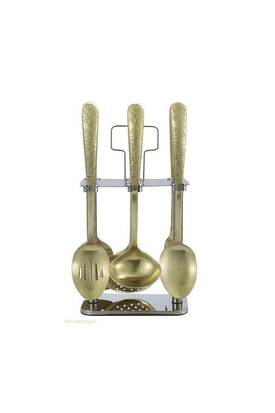 drobina 7 piece stainless steel room spoon set, full gold matt