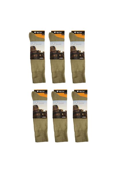 Wolftrap Tactical Σετ 6 Στρατιωτικές Χειμερινές Θερμικές Κάλτσες, Χοντρές Θερμικές Κάλτσες Χρώμα Άμμου