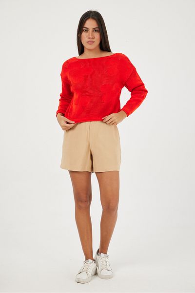 POODLE Women's Floral Patterned Jagar Knitwear