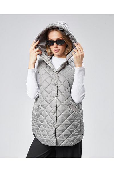 İva Quilted Snap Short Vest