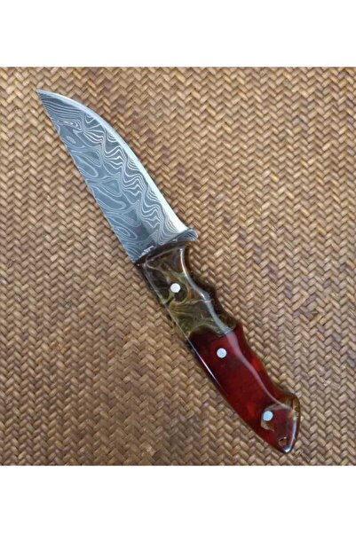 SAFİR Safir SD2 Damascus Çelik Av Bıçağı Deri Kılıflı