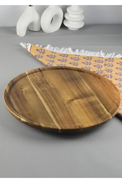 HomeTarz 6-Piece Acacia Snack Bowl Set - Turkish Delight and Sugar Bowl Set with Swivel Stand - 7 Pieces