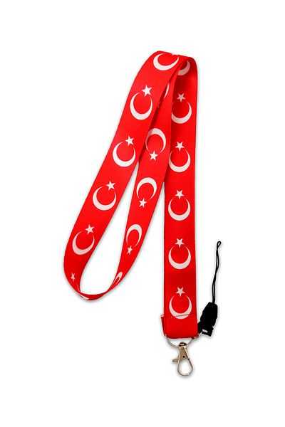 PABALAS Turkish Flag Pattern Neck Lanyard Strap Name Badge Holder-Phone Strap
