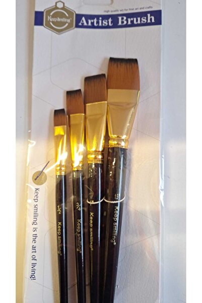 Keep Smiling CRAFTSY 4 LÜ İPEK  YAĞLI BOYA  AKRİLİK   FIRÇA SETİ