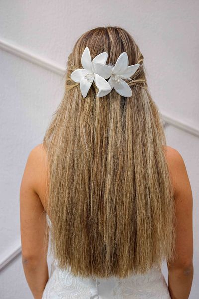Turkuaz Accesoriu pentru păr de mireasă / Accesoriu pentru păr cu perle și strasuri pentru nuntă