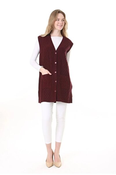 Fresh&Moda Women's Wool Winter Mother Long Knitwear Vest