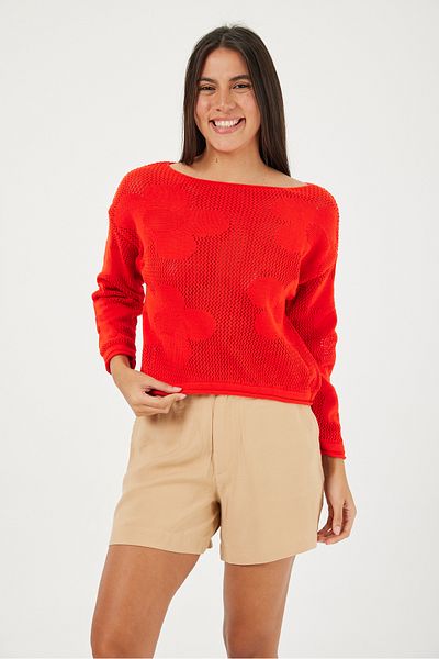 POODLE Women's Floral Patterned Jagar Knitwear