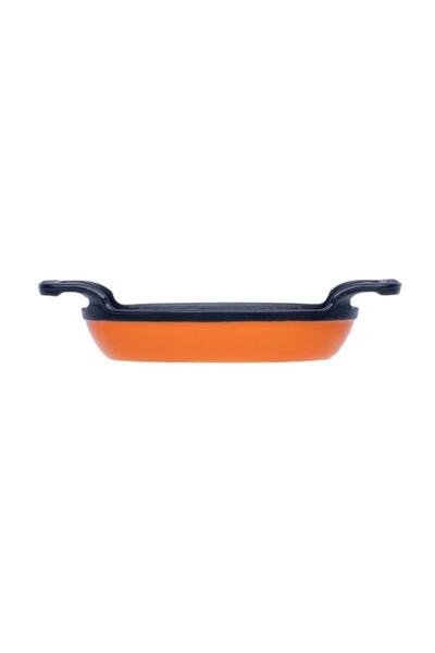 Sürel 21*13 cm Oval Bright Orange Matte Enameled Plain Pan