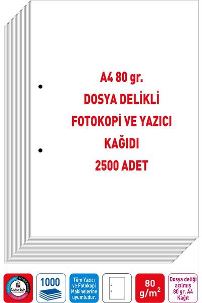 EserMatbaa Dosya Delikli A4 Fotokopi Kağıdı 80 Gr. Navigator Marka 2500 Adet (5 PK. A4)