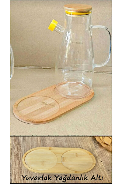 Duffa Bambu 2 Bölmeli Yağdanlık Altlığı, Yağdanlık Altı Standı, Sosluk Altlığı