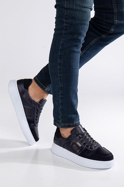 Dilimler Ayakkabı Men's Casual Navy Blue Suede Shoes - Genuine Leather and Thick Eva Sole