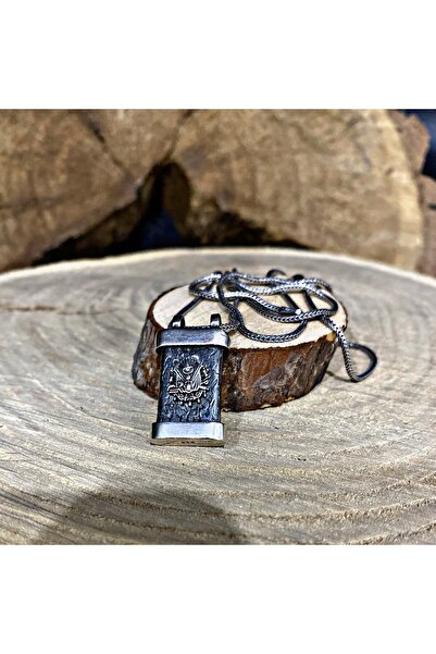 Sima Silver Gümüş Cevşen Osmanlı Sancak Tuğra Model Erkek Muskalık Kolye Takı