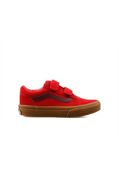 Vans Old Skool V - Kids Red Casual Shoes Vn000Cywred1