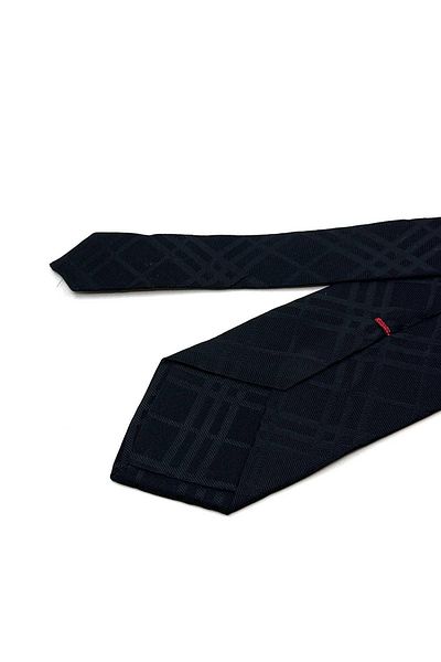 Kravatkolik Manzolino Style Black Plaid Pattern Italian Silk Tie Hr1853