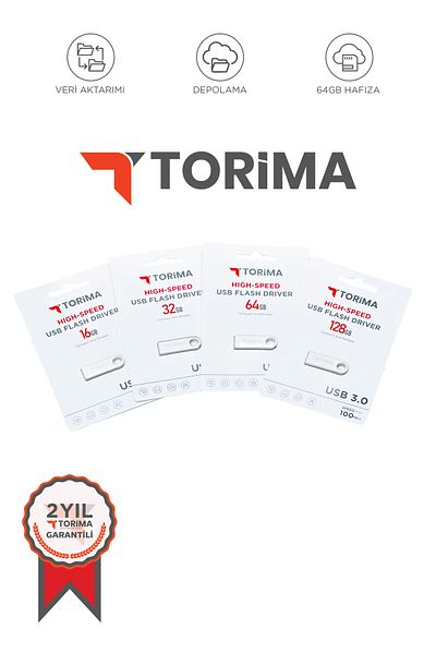 Torima ذاكرة فلاش USB معدنية سعة 64 جيجابايت بسرعة 100 ميجابايت/ثانية 3.0