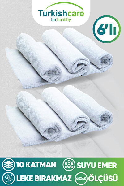 Turkishcare 6-Piece Imported Microfiber Magic Cloth Set Glass Kitchen and Auto Cleaning Cloth