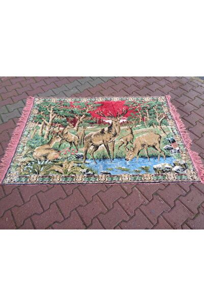 ŞAHMERDANOĞLU ŞAHMERDANOĞLU120X170 Cm Geyikler Toroslarda Tasvirli Kadife Duv...