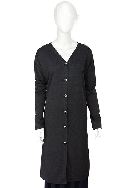 Oppland Women's Winter Long Cardigan - Ecrin Knitted with Pockets and Lycra Landscape Model