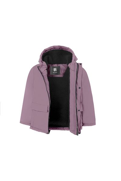 Staristan Lilac Coat with Fur Inside for Girls - Waterproof and Windproof, Hooded, 3 Pocket Winter Parka