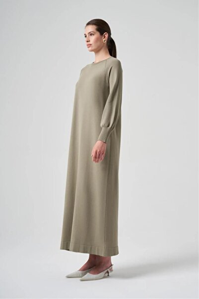 Nuss Φόρεμα με μανίκια με μπαλόνι χακί - 518 μοντέλο