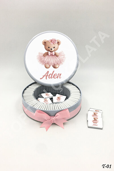 TOPTAN ÇİKOLATA 100 Adet Elbiseli Ayıcıklı Kız Bebek Çikolatası