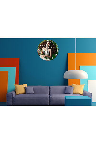 Ti Play Tİ-PLAY CEAS DE PERETE MODERN DECORATIV ACRILIC 30X30CM CU FLORI SI CER