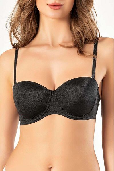 ERDEM İÇ GİYİM Сутиен Weweus Black B Cup Non-Podplated с лъскава корсетна талия 2540