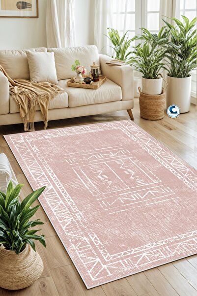 Confidence Home Makinede Yıkanabilir Kaymaz Taban Leke Tutmaz Pembe Mutfak Ha...