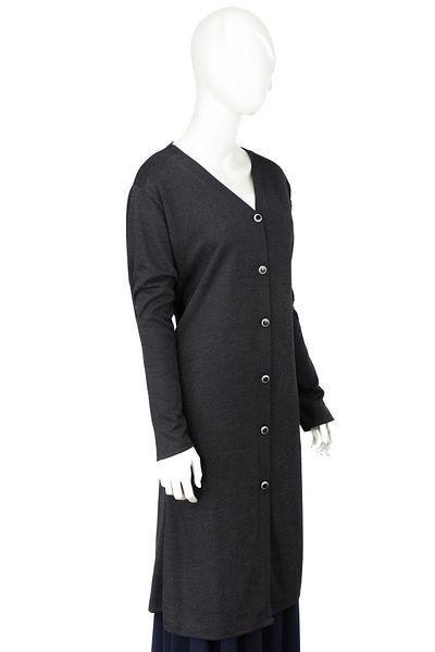 Oppland Women's Winter Long Cardigan - Ecrin Knitted with Pockets and Lycra Landscape Model