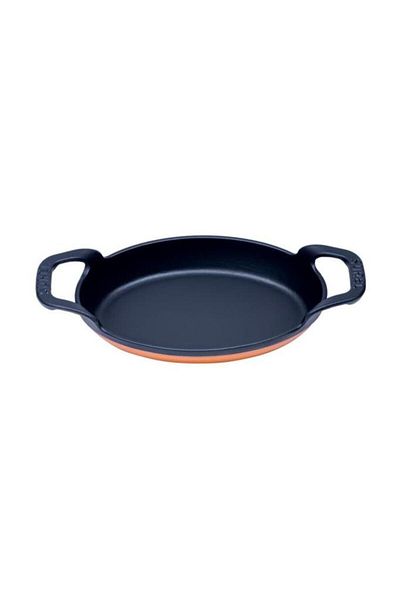 Sürel 21*13 cm Oval Bright Orange Matte Enameled Plain Pan