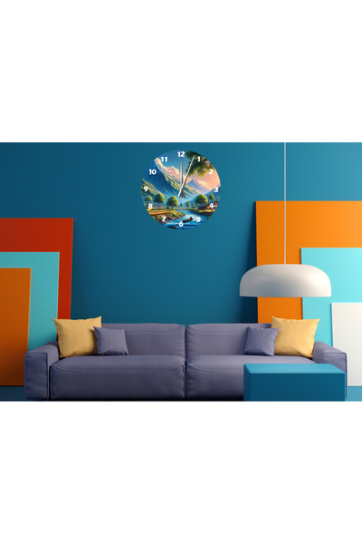 Ti Play Tİ-PLAY MONTANĂ ȘI RIU 30X30CM CEAS DE PERETE MODERN DECORATIV ACRILIC