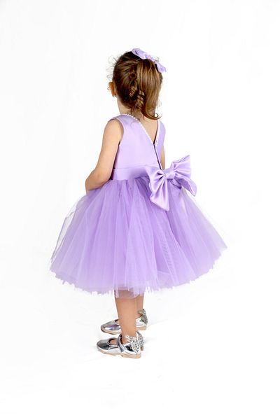 NSMLİFE Girls Birthday Prom Show Dress with Neckline and Bowknot Pearls