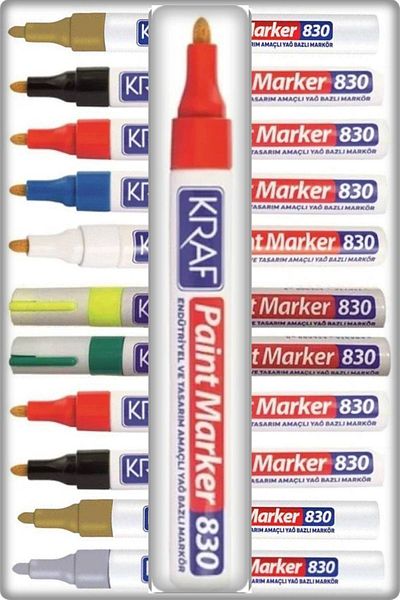 TAN EXPRESS Kraf Paint Marker 830 Pen Oil Based Furniture Metal Touch up Pen Red 1Pcs